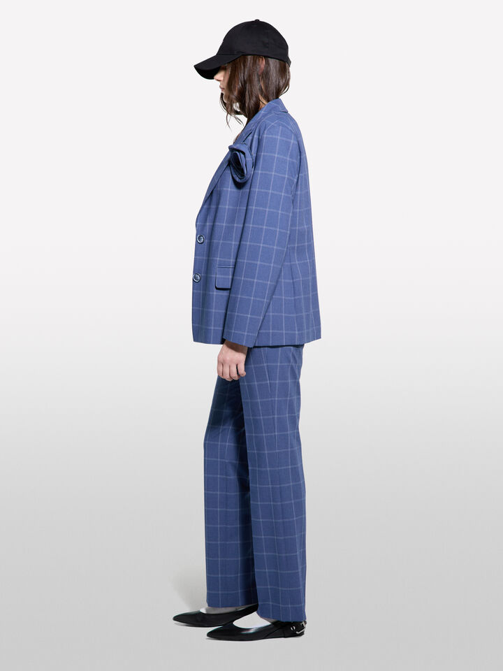 Pantaloni a quadri - pantaloni regular da donna - Blu | Sisley image number 2